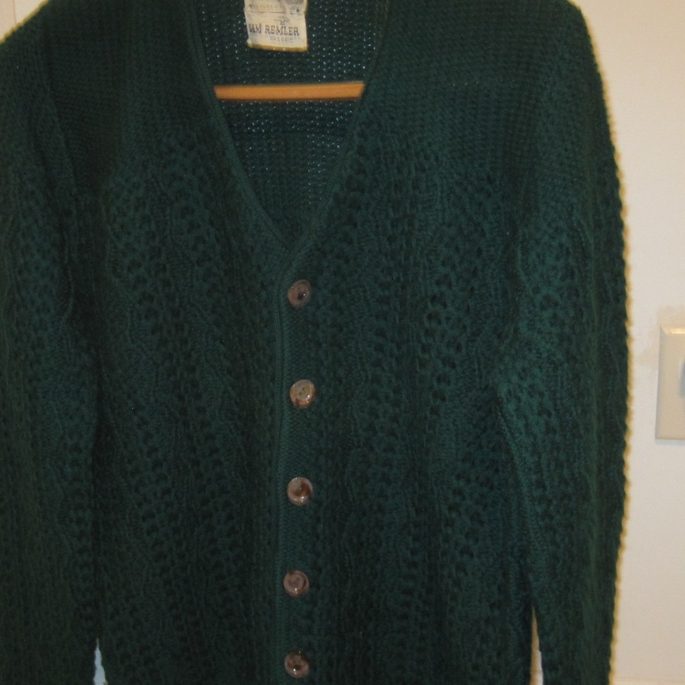 Dk Green Himalayan 100% Virgin Wool Men'sCardigan
